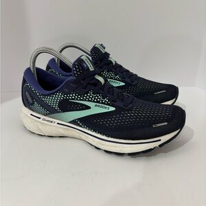 Brooks Ghost Sneakers - Dark Blue and Light Green size 9.5